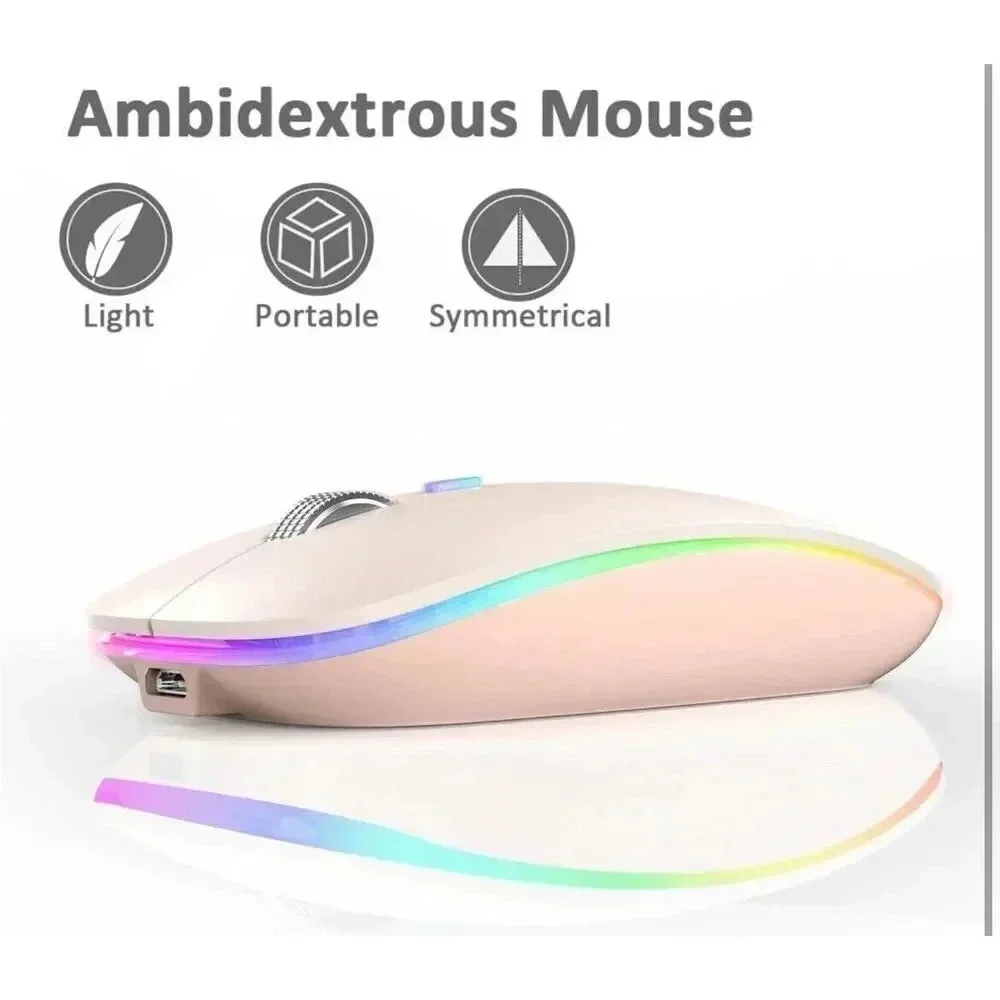 LED Wireless Mouse G12 Slim Rechargeable Silent Mouse 2.4G‎ Portable Optical